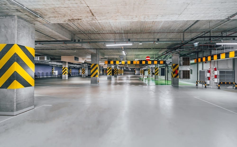 Illustrative example of a commercial epoxy floor in a warehouse facility